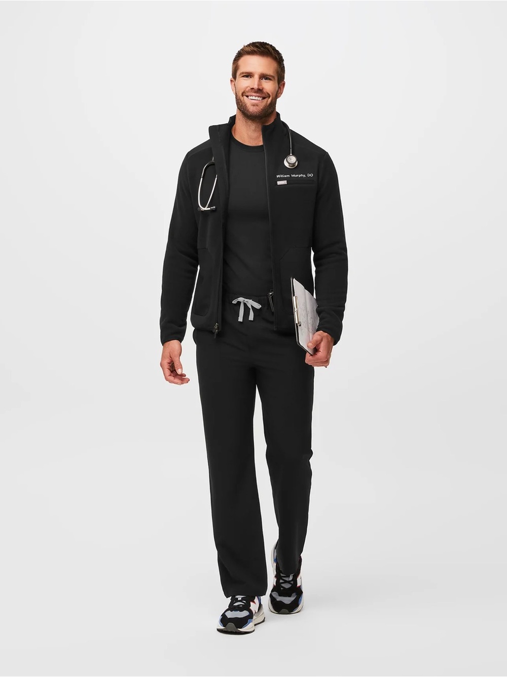 Figs Pisco Straight Leg Black Scrub Pant Technical Collection Size Small